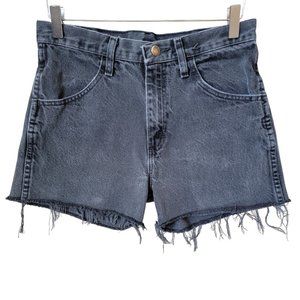 Rustler Custom Cut Off Faded Black Denim Jean Shorts